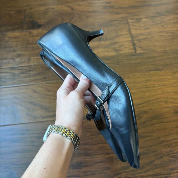 Vionic Women's Minnie Mary Jane Kitten Heels Black Leather Sz 7.5 Pointed Toe - Picture 4 of 15